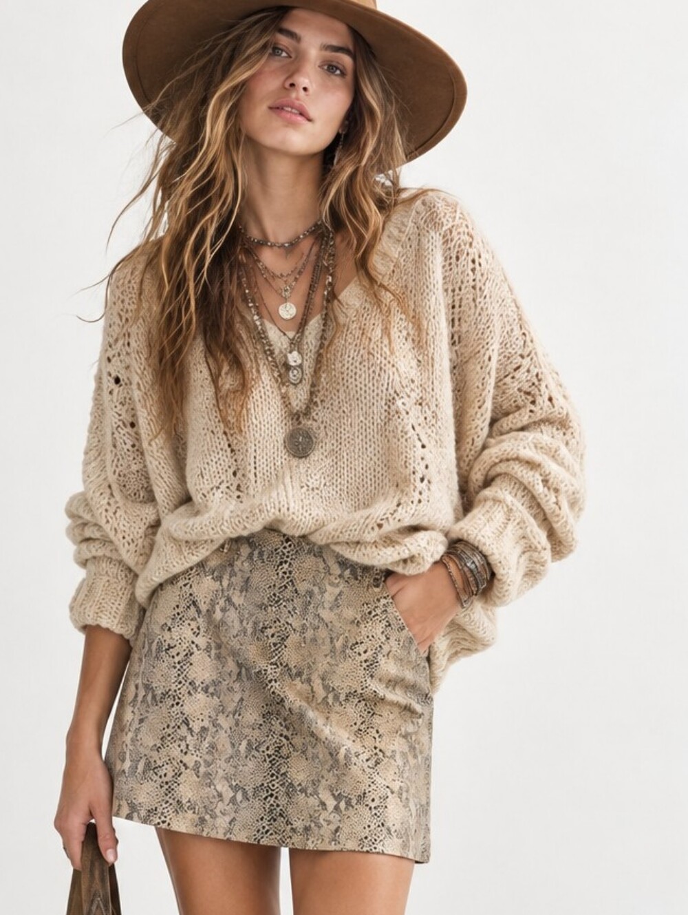 Ee:some Snakeskin Mini skirt Multiple Styles